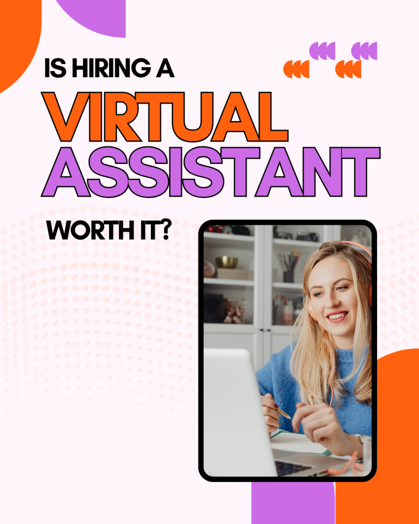 white orange simple modern virtual assistant instagram post